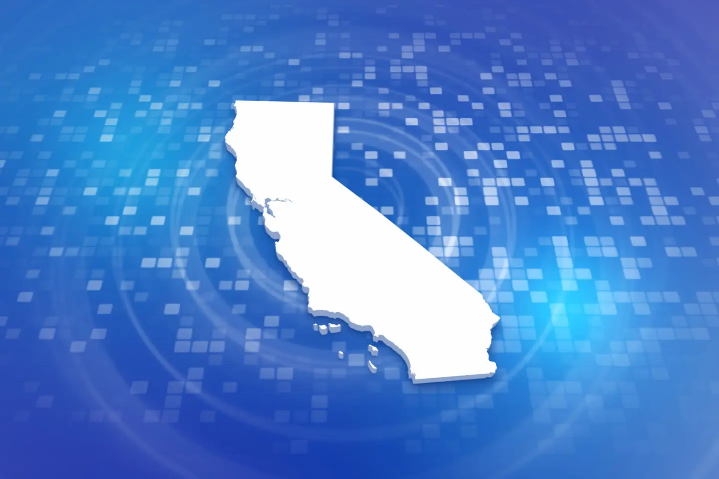 A map of california on a blue background