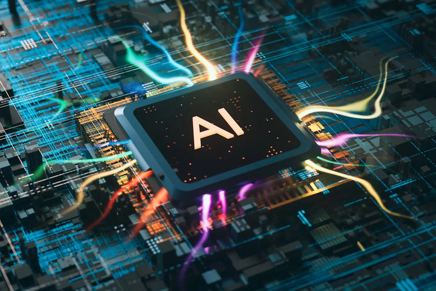 A computer chip with the letters ai on it.